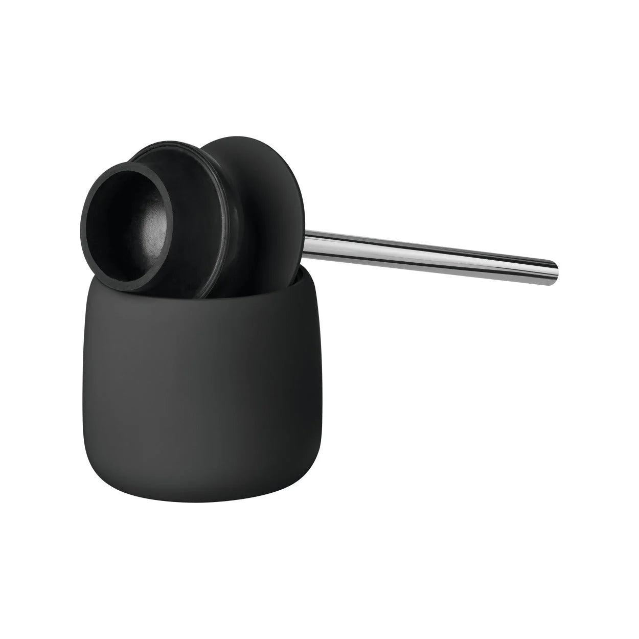 Plunger and Decorative Holder - blomus SONO Black