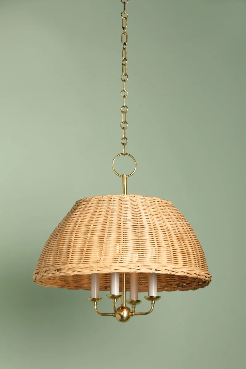 Jessica Candlelight Rattan Chandelier Small