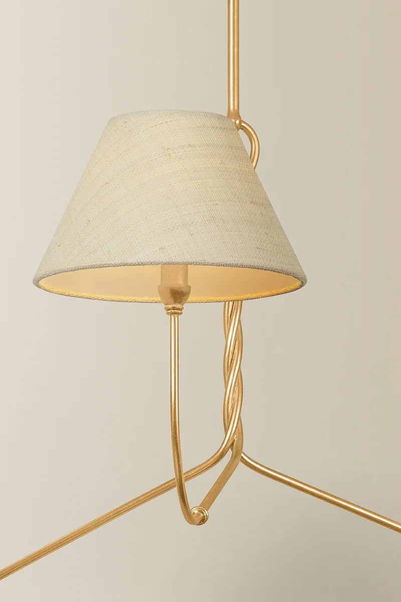 Adrianna Woven Shade Vintage Chandelier Large