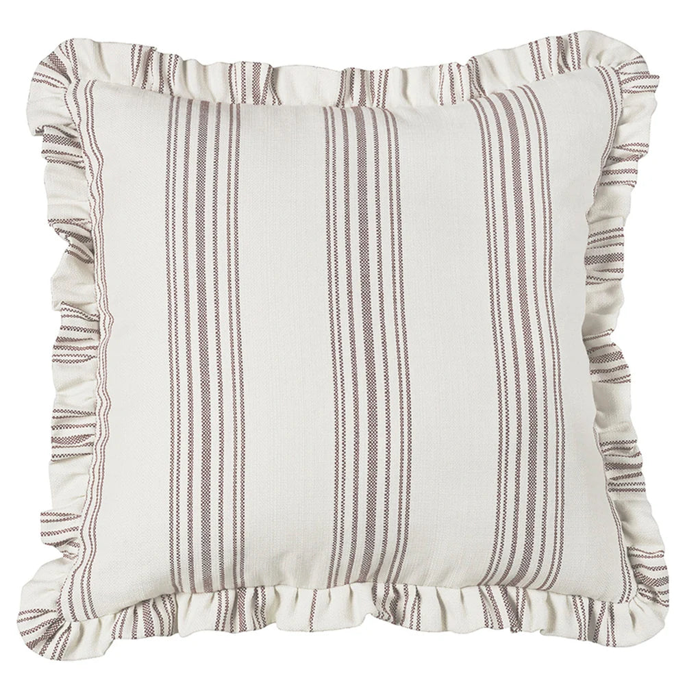 Priscilla Ruffled Euro Sham Taupe Striped
