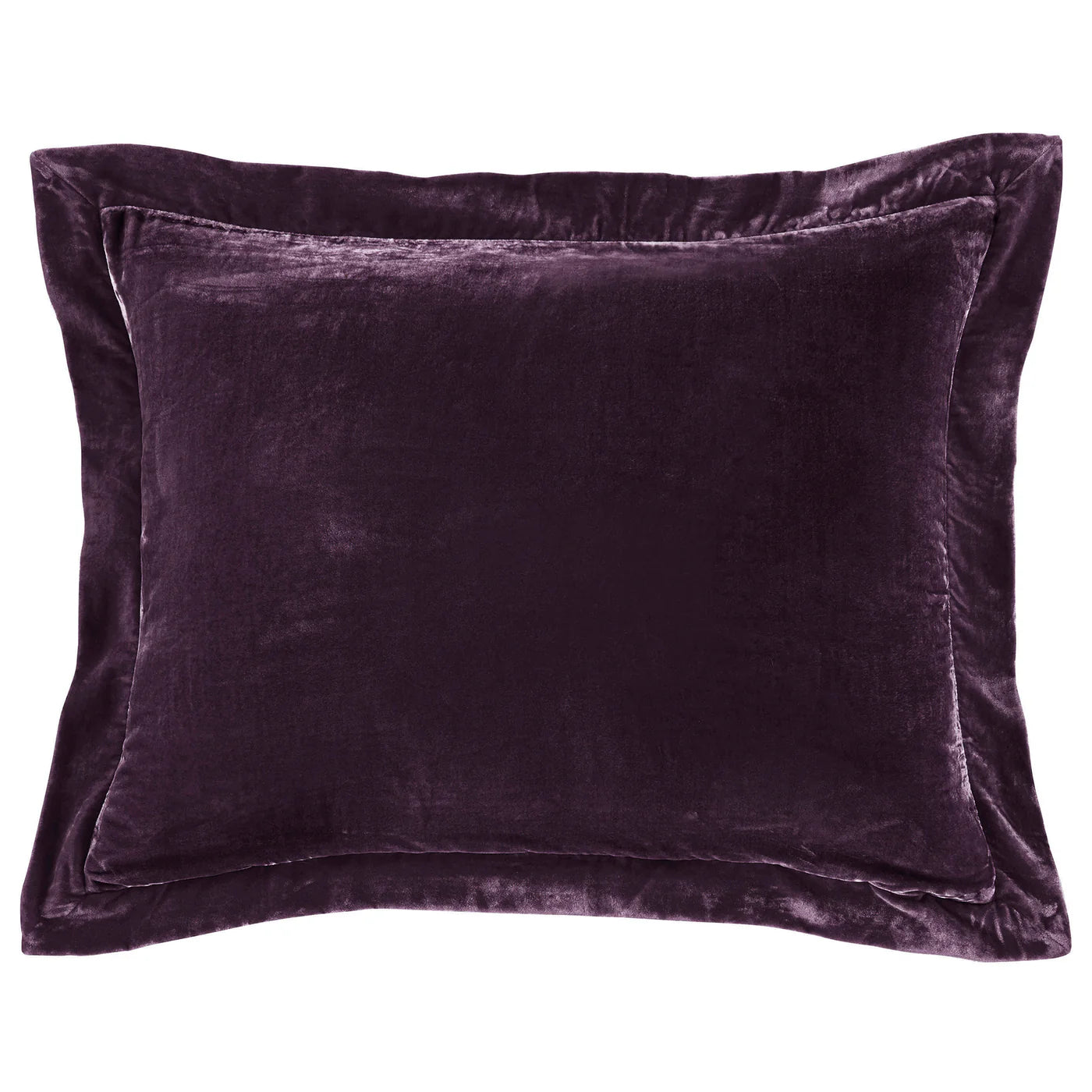 Sienna Faux Silk Velvet Flanged Dutch Euro Pillow Dark Violet