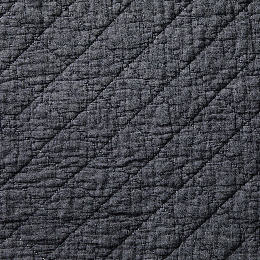 Cotton Stonewashed Gauze Quilt Charcoal