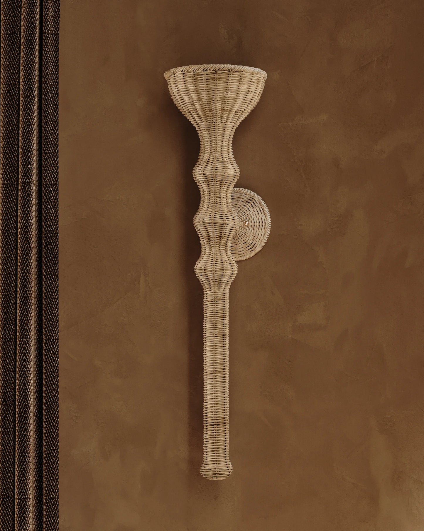 Marrakech Rattan Wicker Coastal Wall Sconce