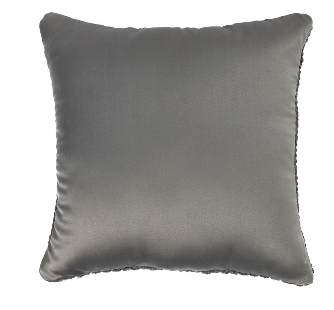 Dark Grey Handwoven Outdoor Pillow - Set of Two