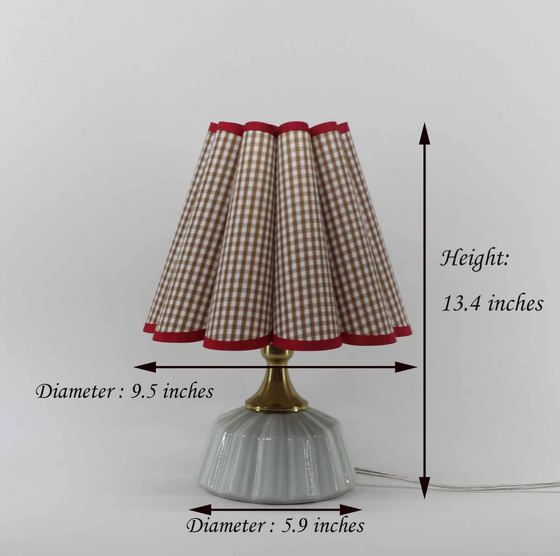 Shirley Gingham Scallop Counter Lamp