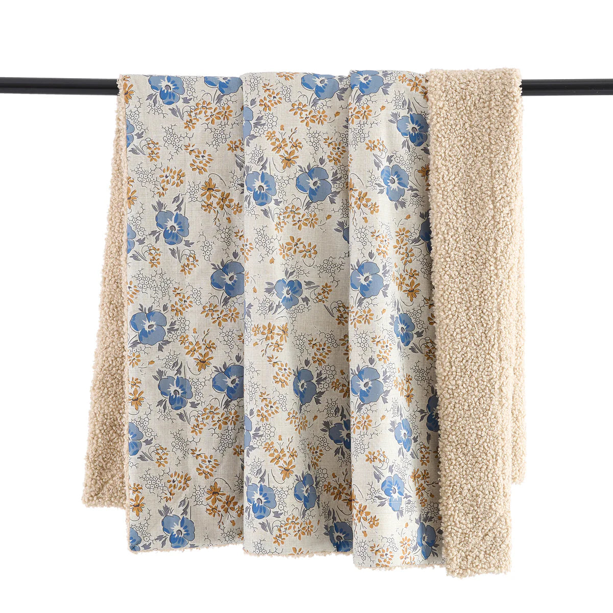 Nicole Floral Bouclé Backed Throw, Set of 2