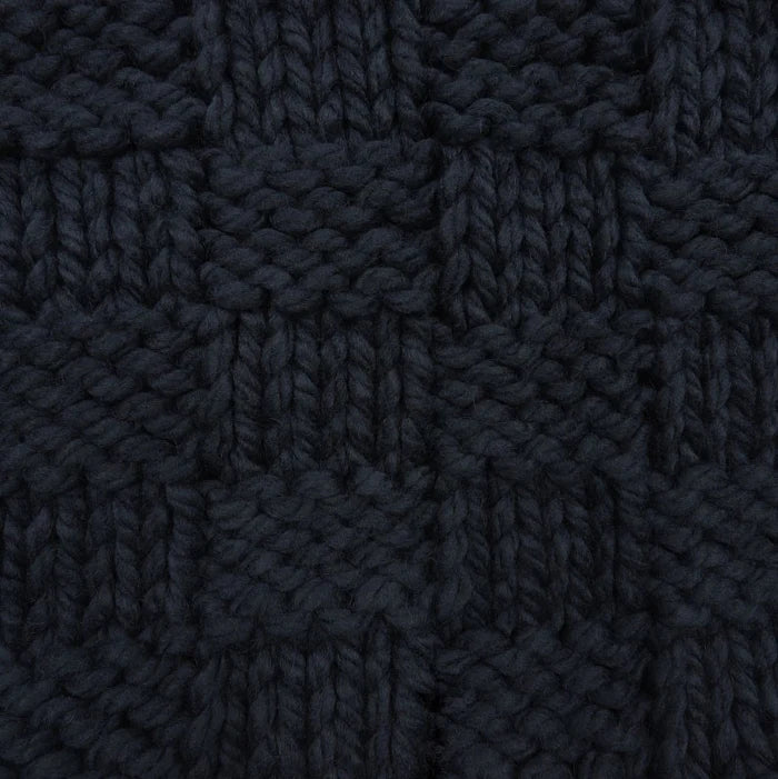 Savannah Chess Knit Throw Navy
