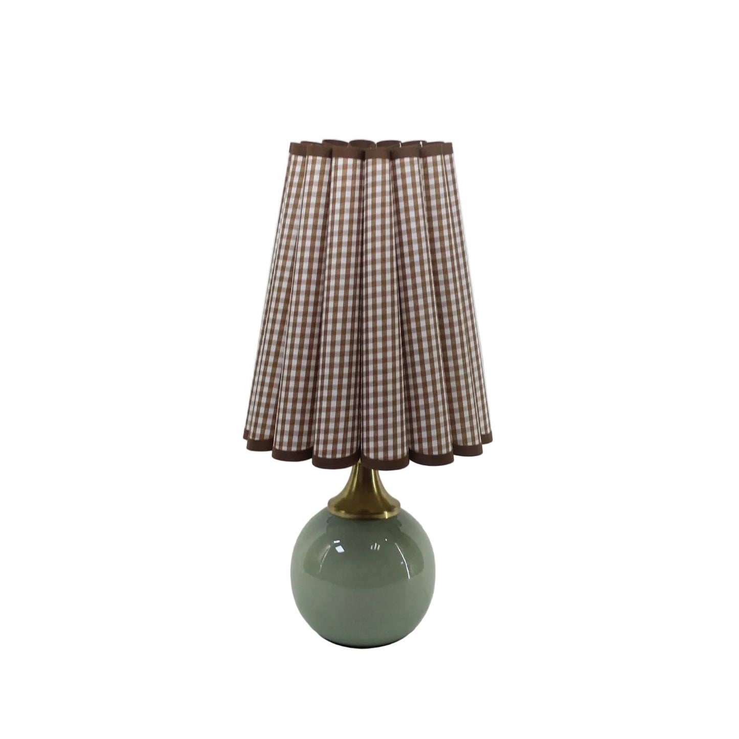Mintly Gingham Scallop Counter Lamp