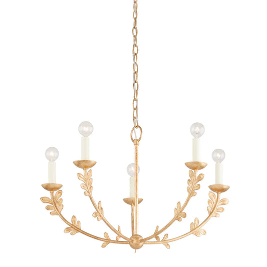 Fiona Floral Brass Chandelier for cottagecore decor