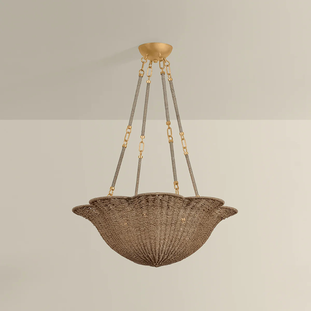 Abigail Scallop Woven Chandelier Small