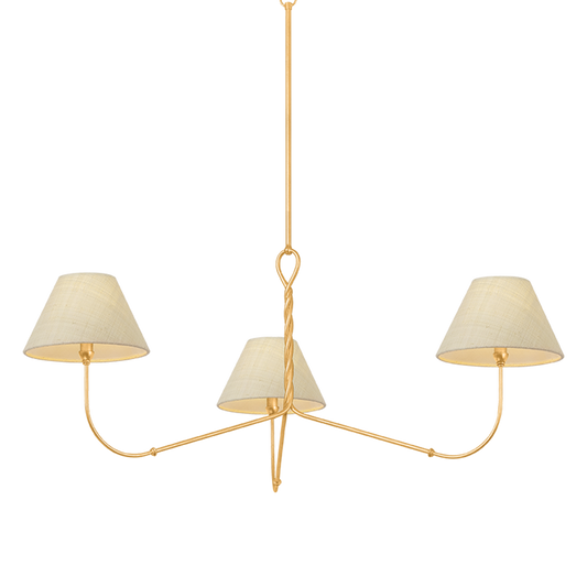 Adrianna Woven Shade Vintage Chandelier Large