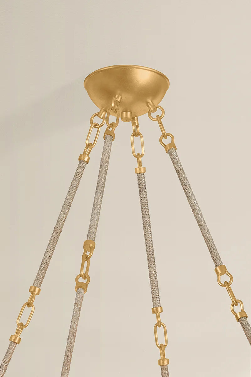 Abigail Scallop Woven Chandelier Large