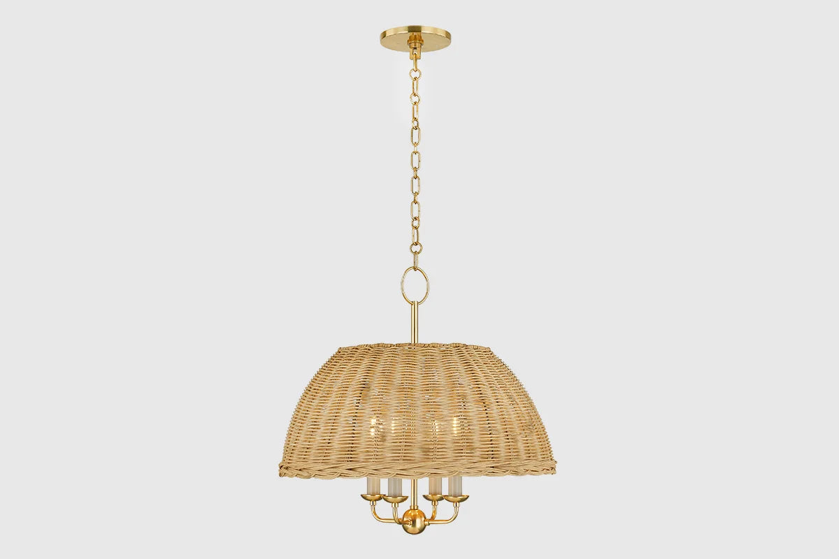 Jessica Candlelight Rattan Chandelier Small