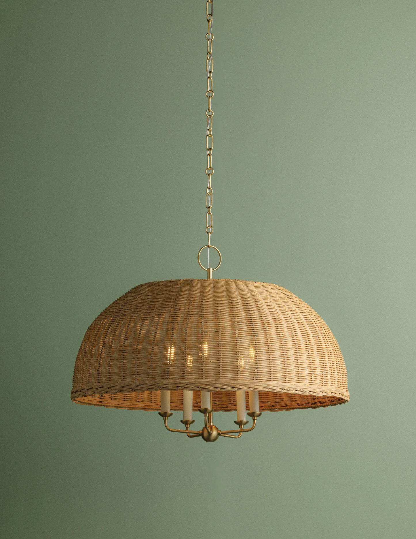 Jessica Candlelight Rattan Chandelier Large
