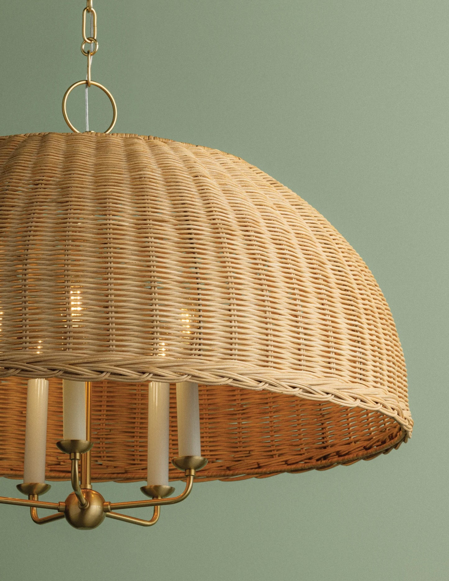 Jessica Candlelight Rattan Chandelier Large