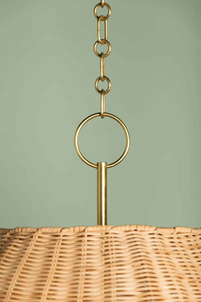 Jessica Candlelight Rattan Chandelier Small