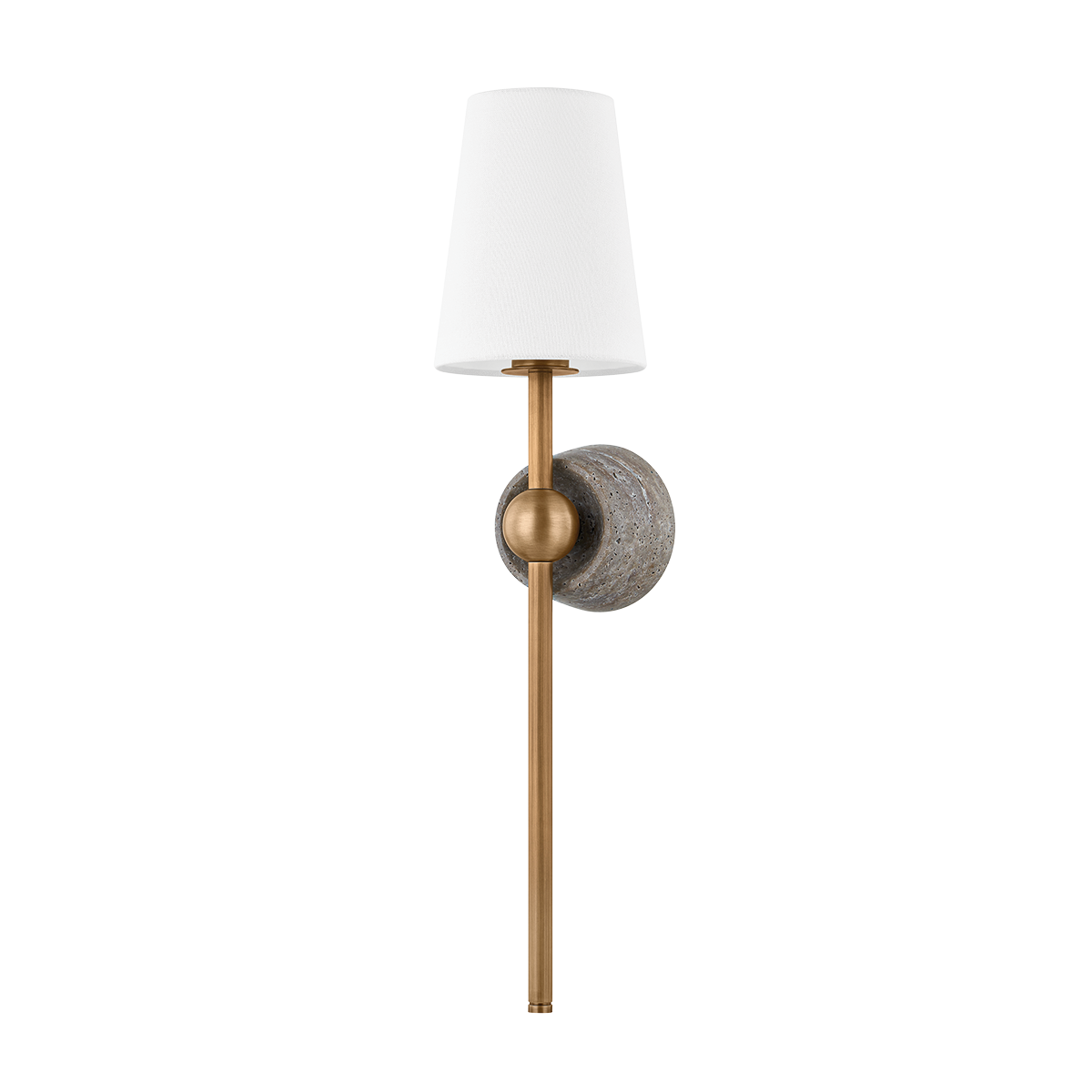 Brass Shade Wall Sconce Travertine