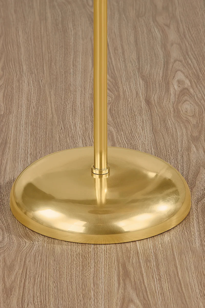 Betsy Woven Wicker Brass Floor Lamp