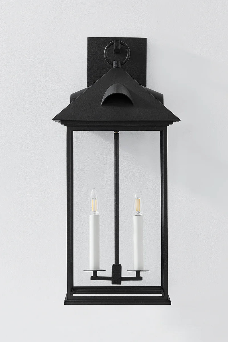 Cobblestone Outdoor Lantern Wall Sconce Large