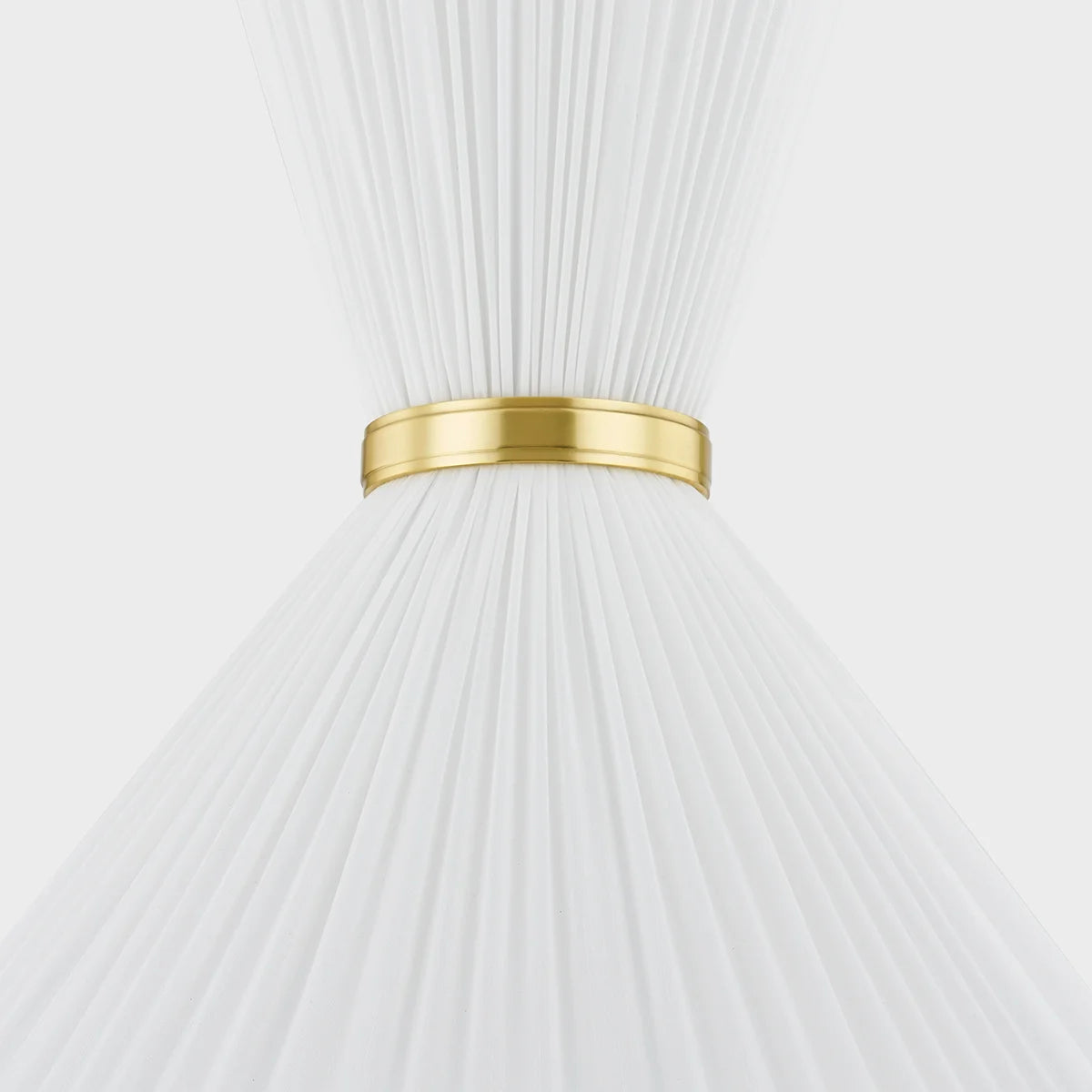 Erin Gathered Linen Brass Pendant Large