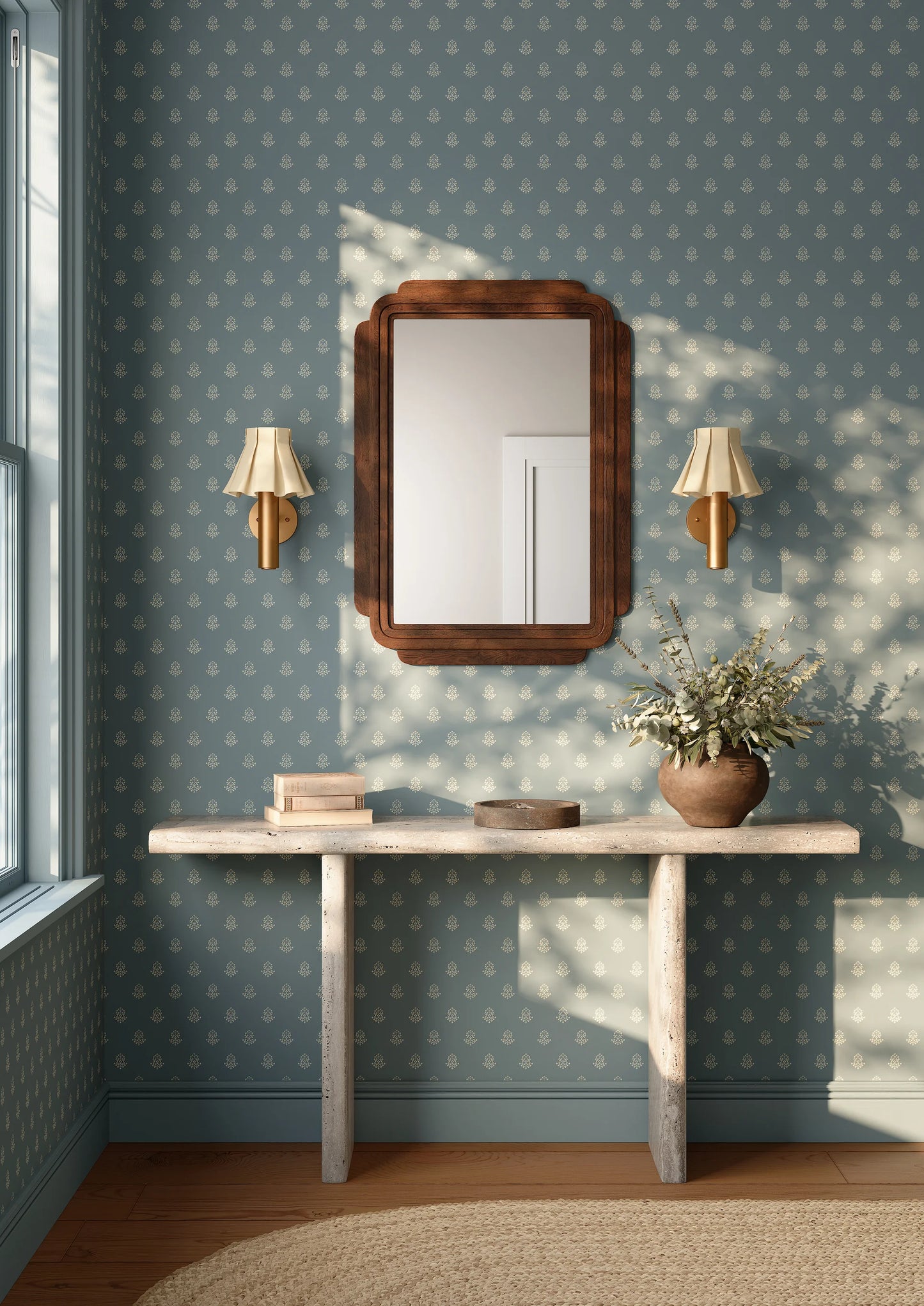 Ada Cottage Linen Fabric Wall Sconce