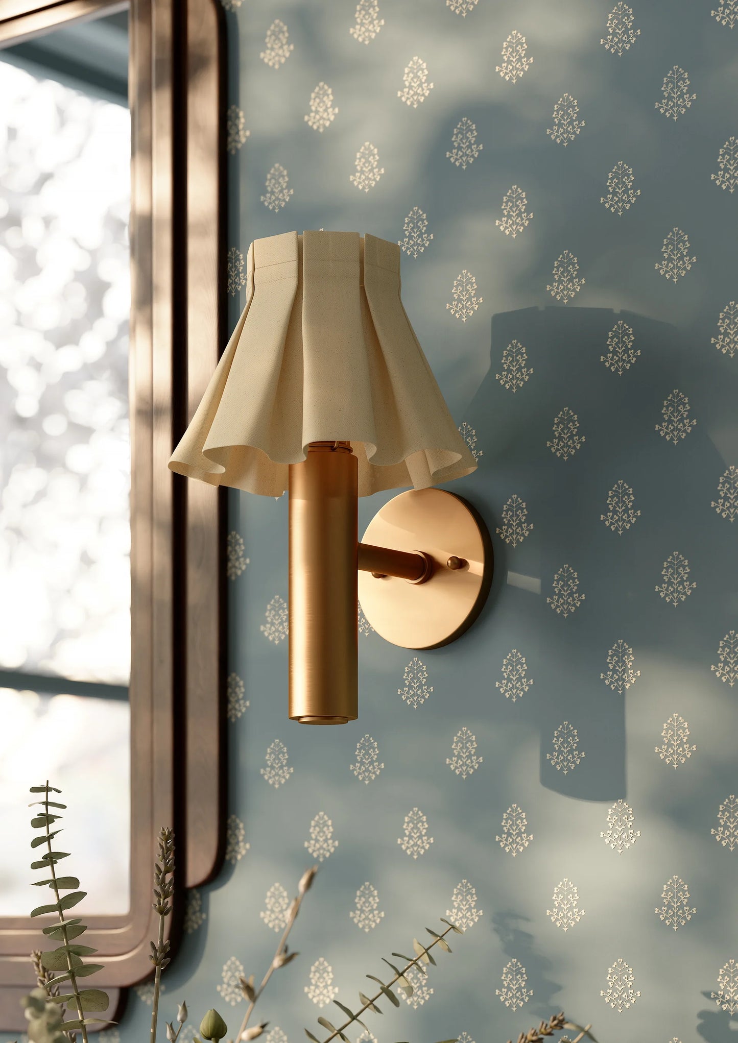 Ada Cottage Linen Fabric Wall Sconce