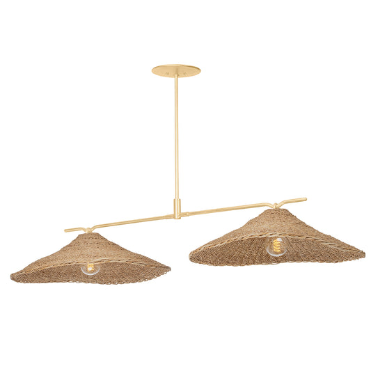 Victory Linear Woven Gold Chandelier