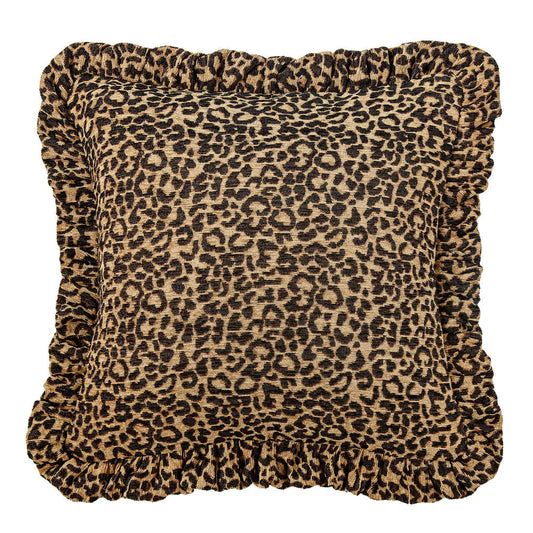 Abby Leopard Ruffled Square Pillow