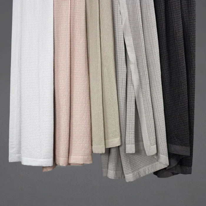 Stonewashed Cotton Waffle Weave Coverlet Gray