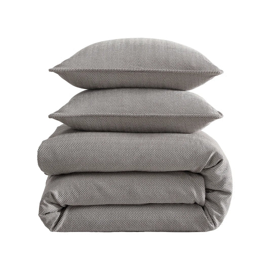 Stetson Chenille Herringbone Bedding Set Taupe
