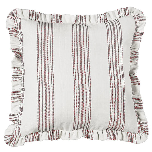Priscilla Ruffled Euro Sham Red Striped