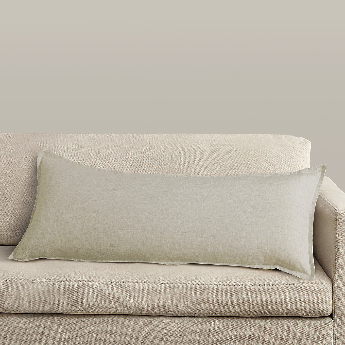 100% European Flax Linen Long Lumbar Pillow Natural