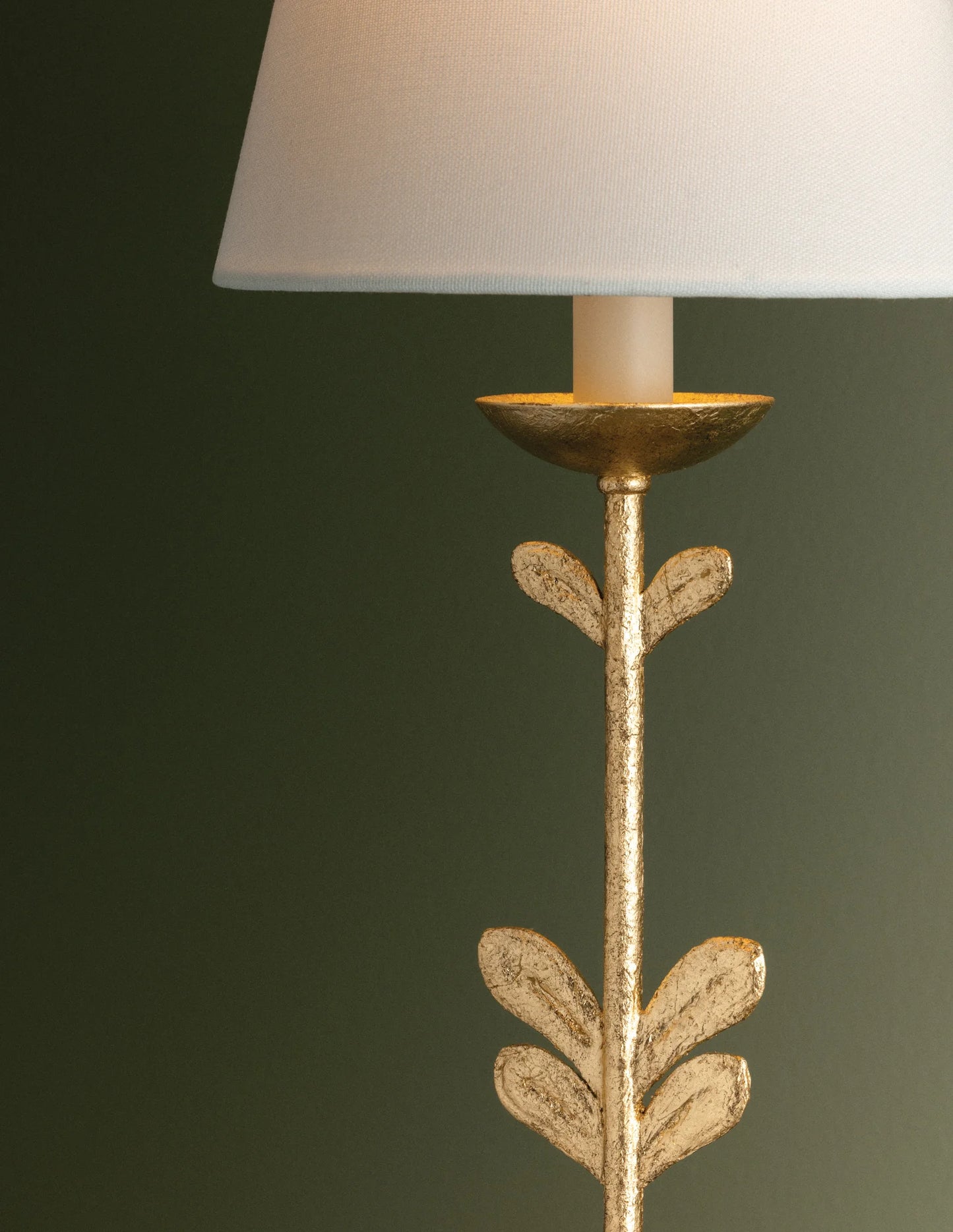 Fiona Floral Brass Lamp