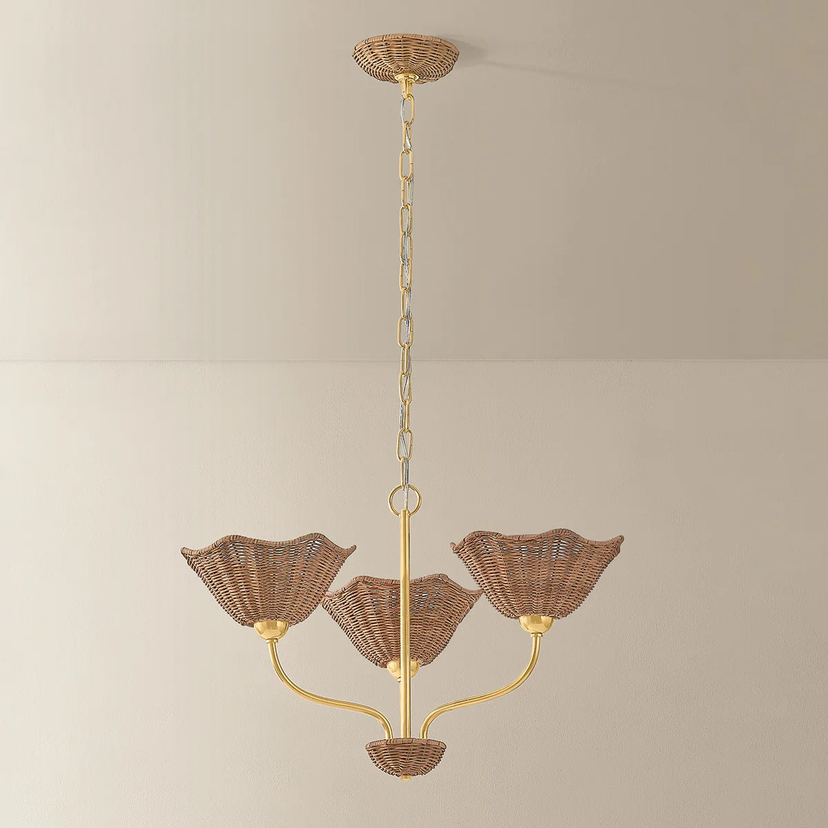 Kendra Floral Wicker Chandelier Small