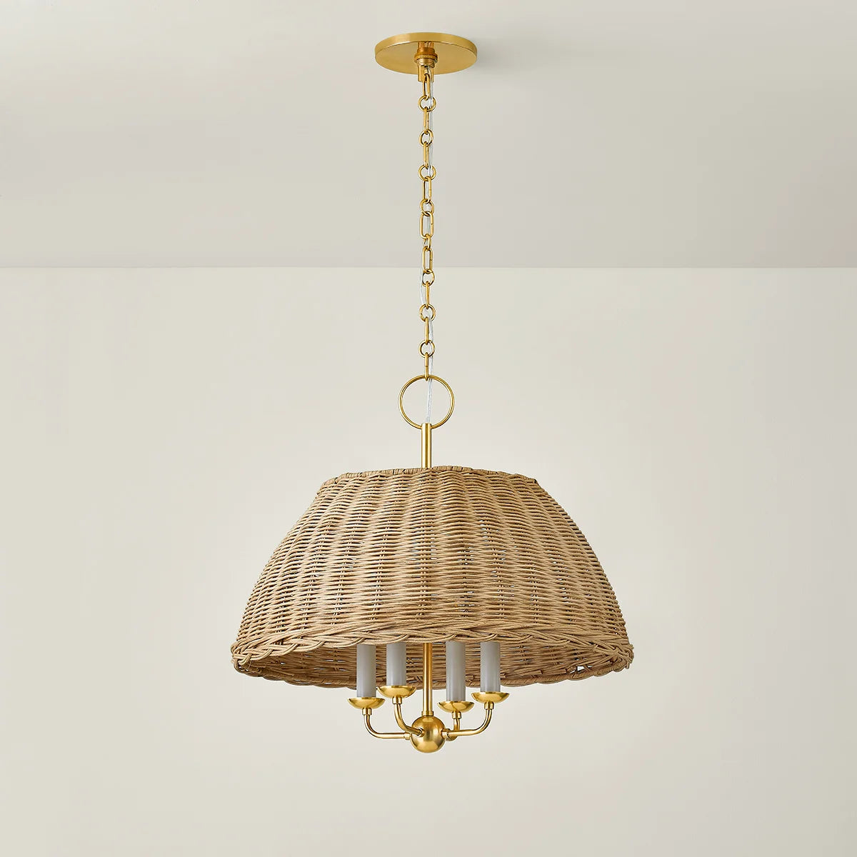 Jessica Candlelight Rattan Chandelier Small
