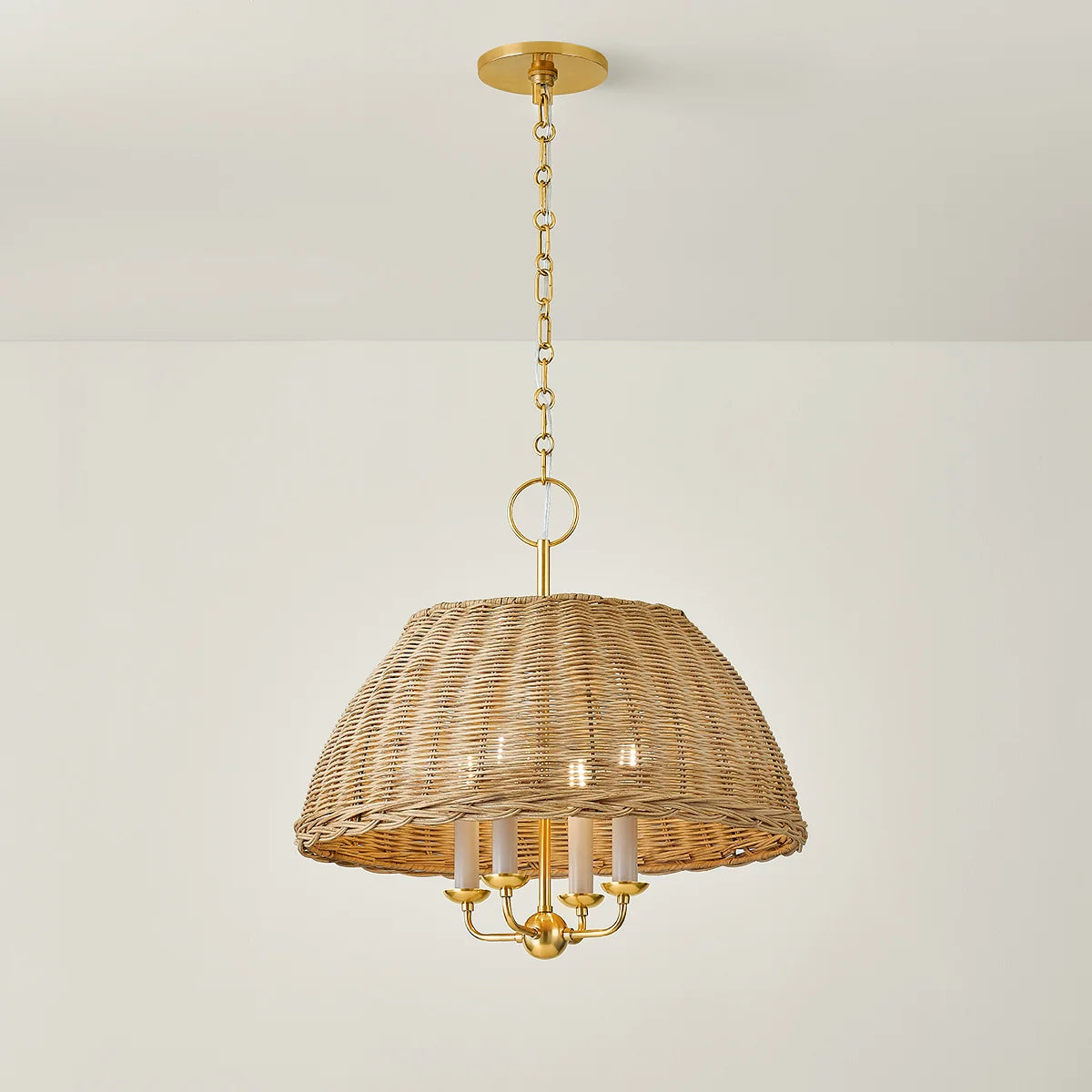 Jessica Candlelight Rattan Chandelier Small