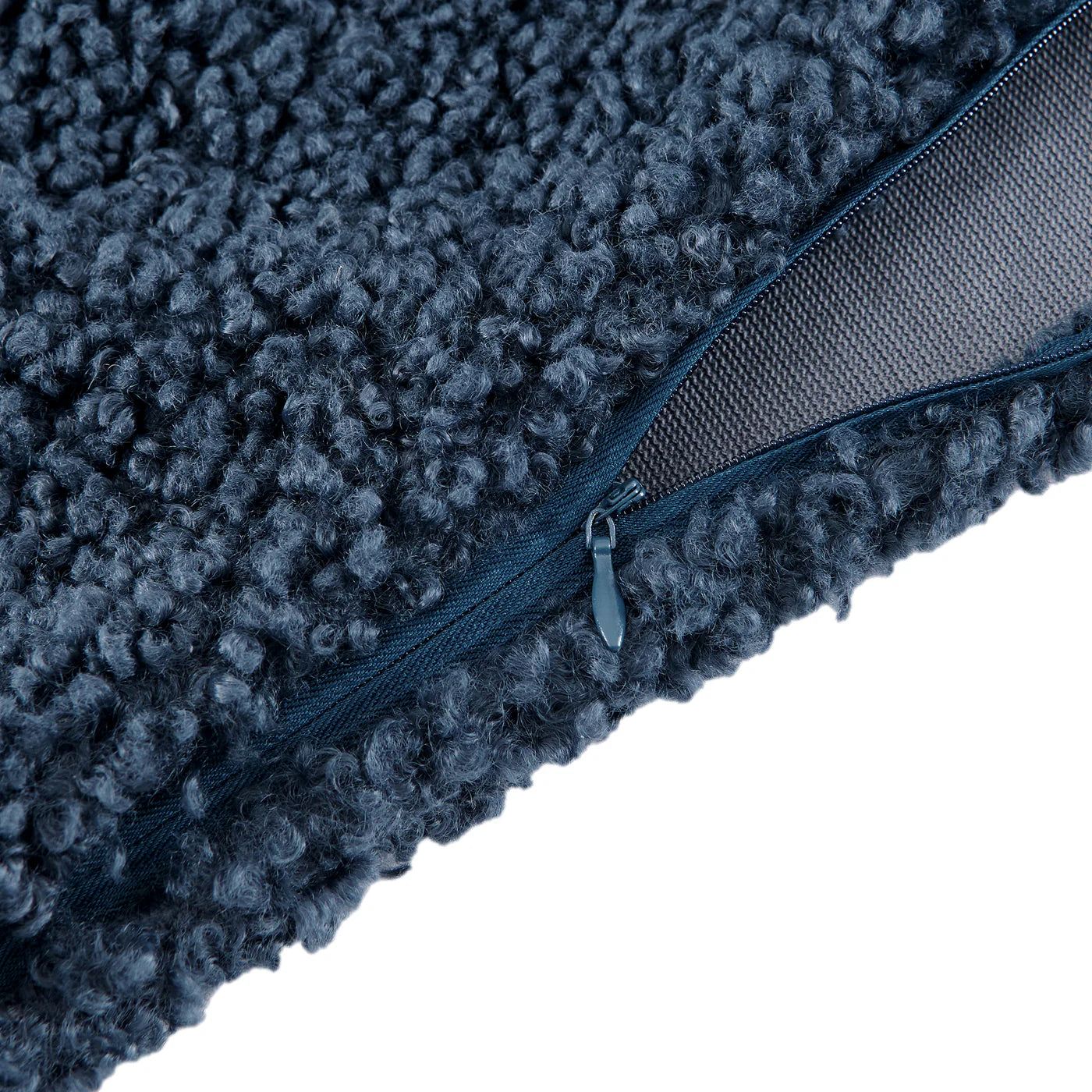 Teddy Bear Boucle Pillow Navy Blue
