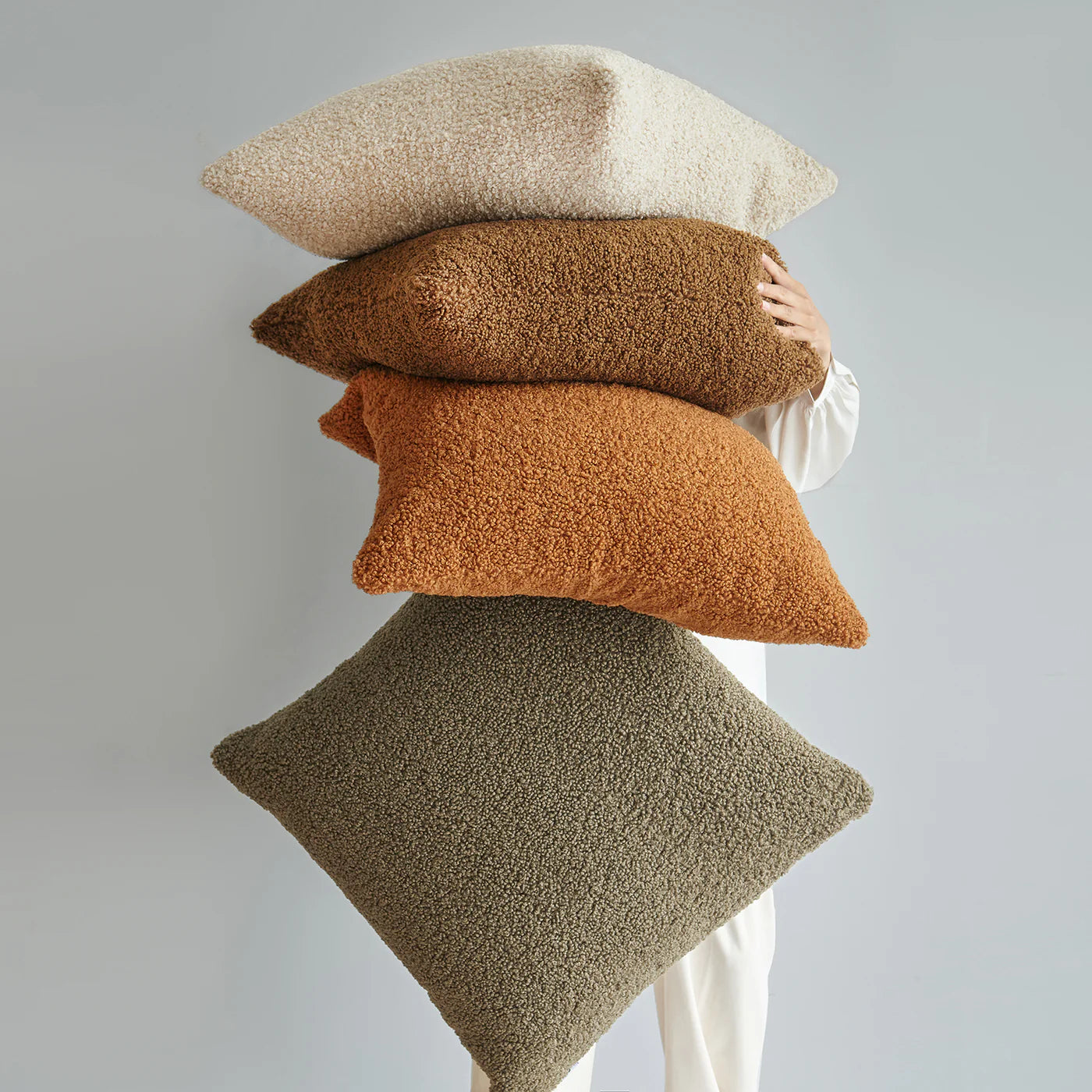 Teddy Bear Boucle Pillow Brown