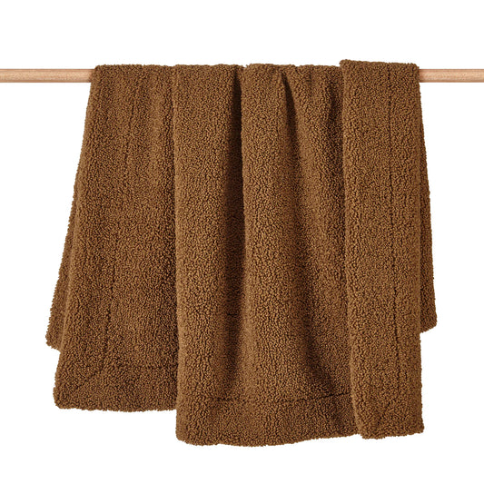 Teddy Bear Boucle Throw Brown