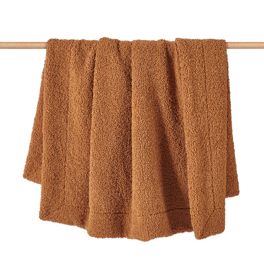 Teddy Bear Boucle Throw Terracotta