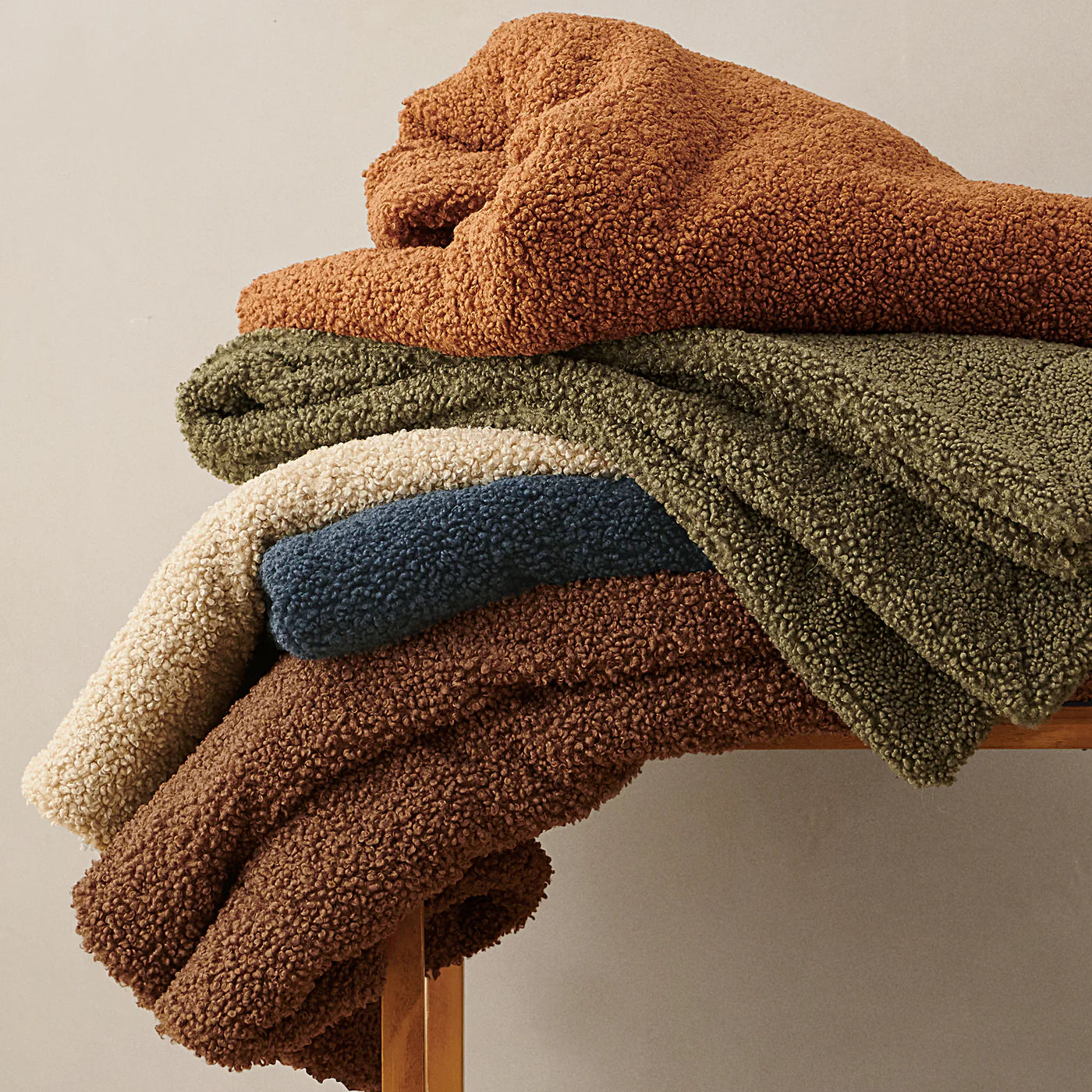 Teddy Bear Boucle Throw Navy