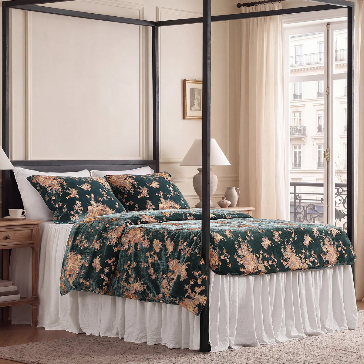 Josie Burnout Faux Silk Velvet Duvet Cover Set