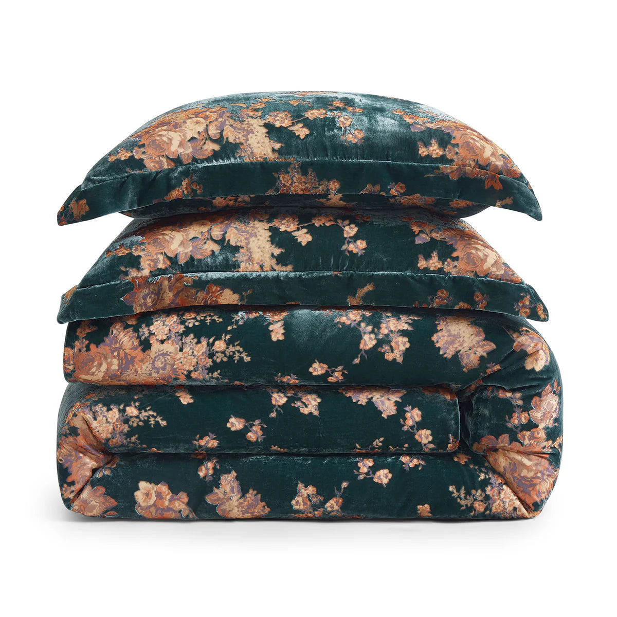 Josie Burnout Faux Silk Velvet Duvet Cover Set