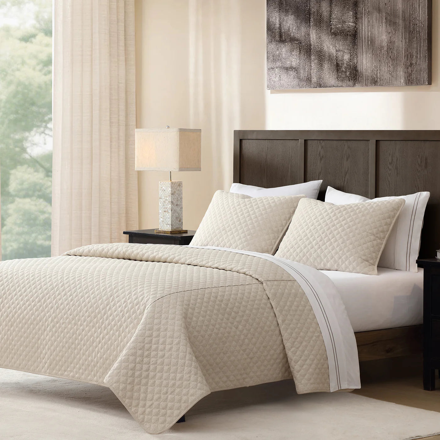 Fawcett Linen Blend Coverlet Set