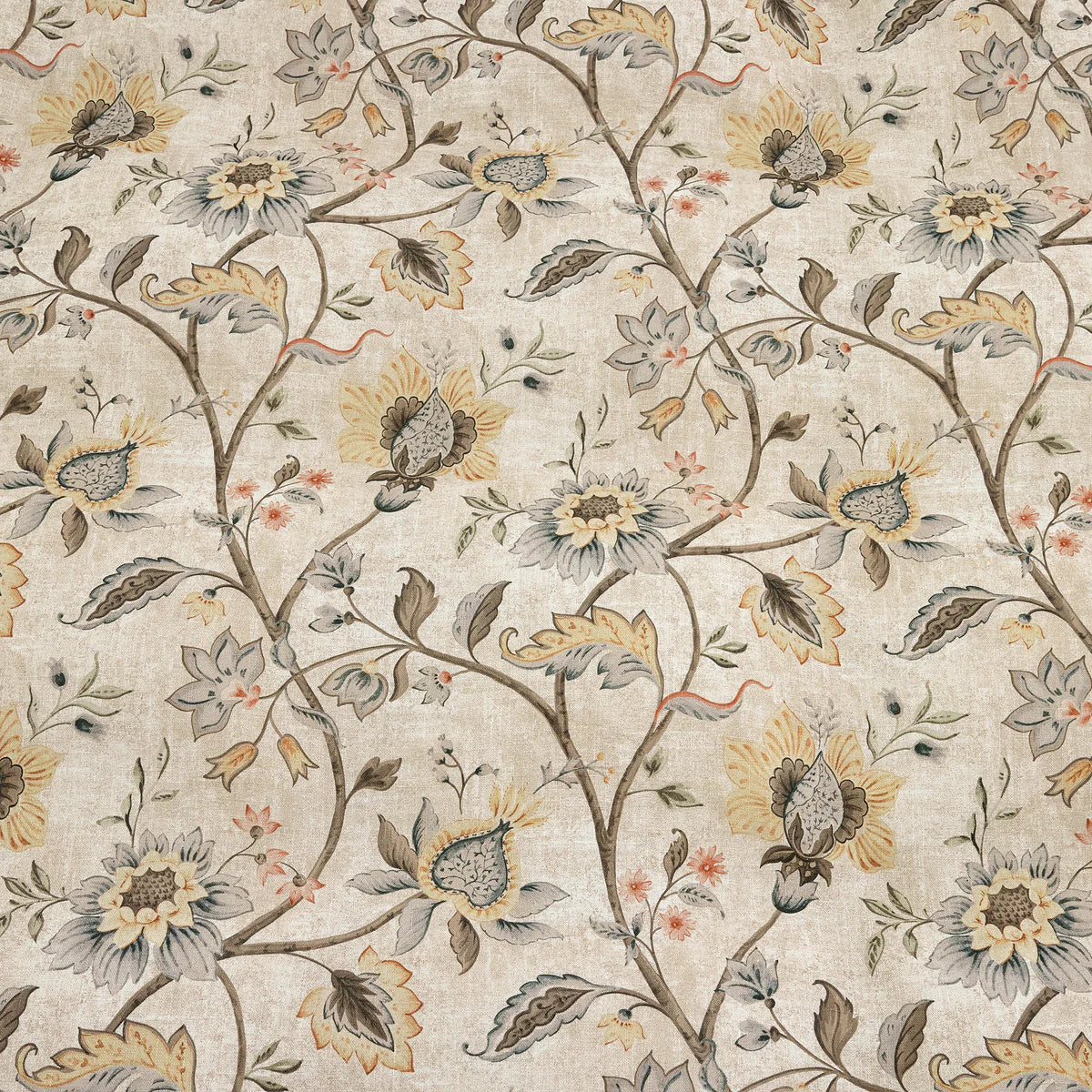 Botanical Bloom Washed Linen Bedding Set Flax