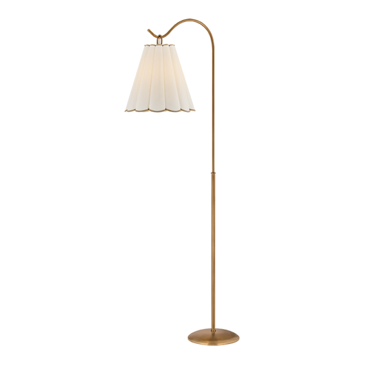 Eunice Scallop Brass Floor Lamp