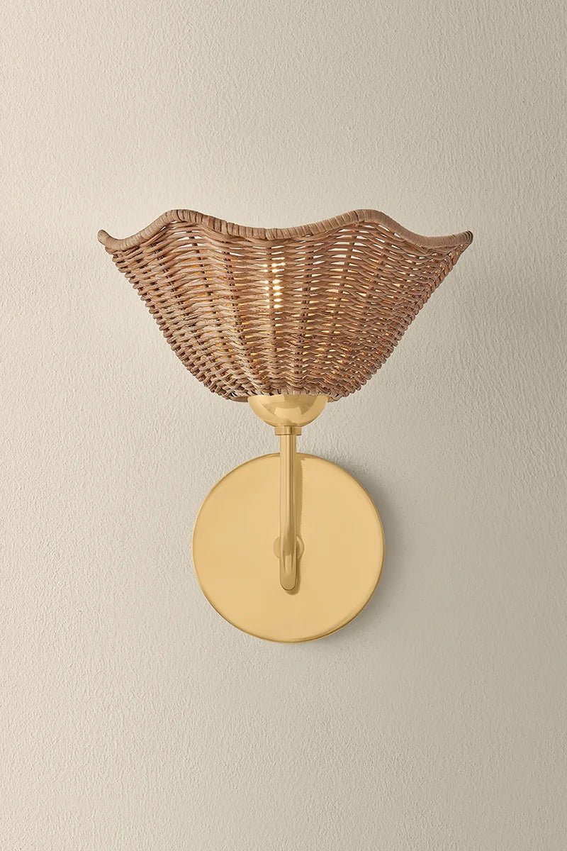 Kendra Floral Wicker Wall Sconce