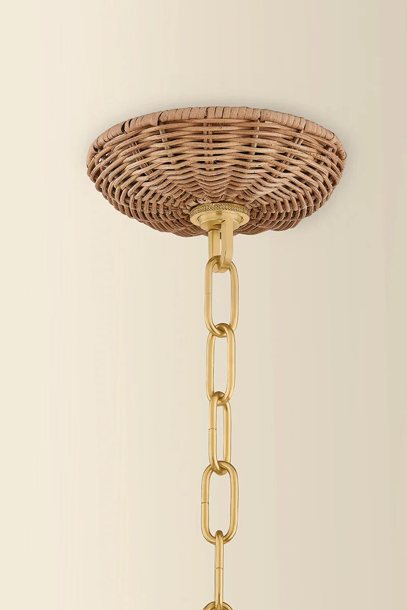 Kendra Floral Wicker Chandelier Small