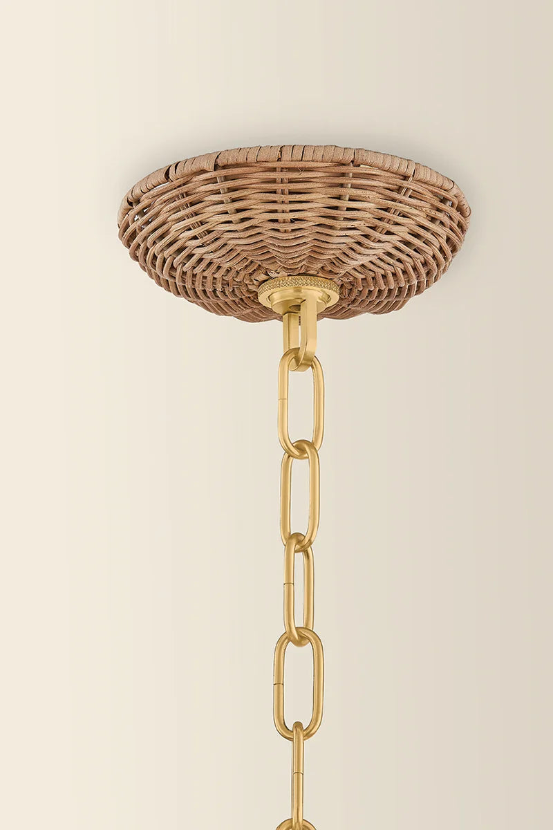 Kendra Floral Wicker Chandelier Large