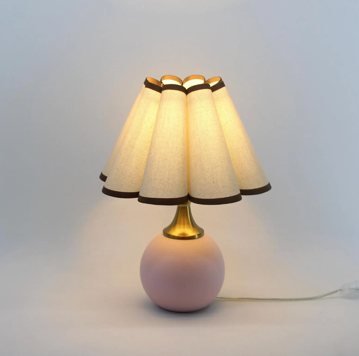 Cherry Creek Pink Oatmeal Scallop Counter Lamp